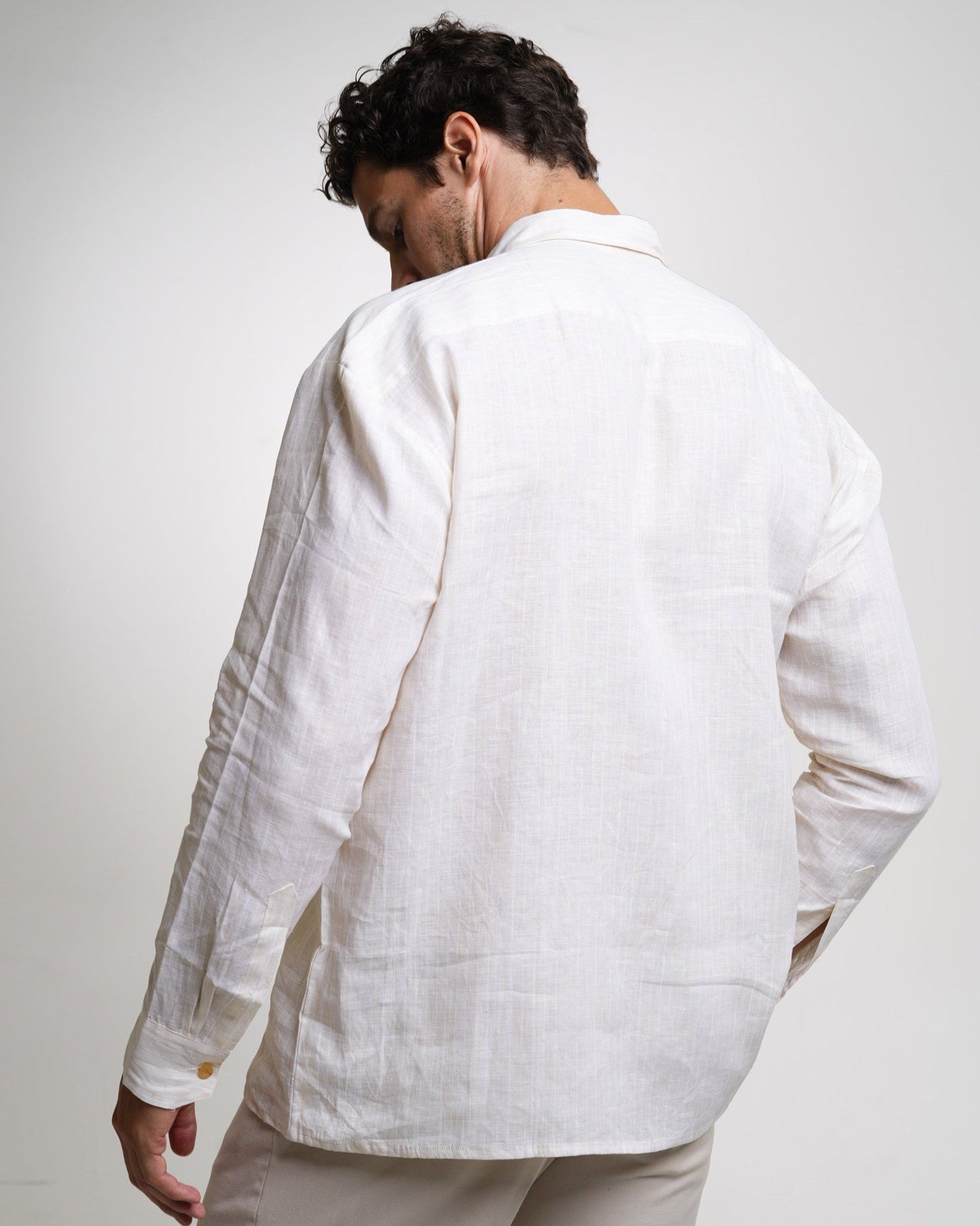 The Capri Shirt in Pinstripe Beige — Coming Soon