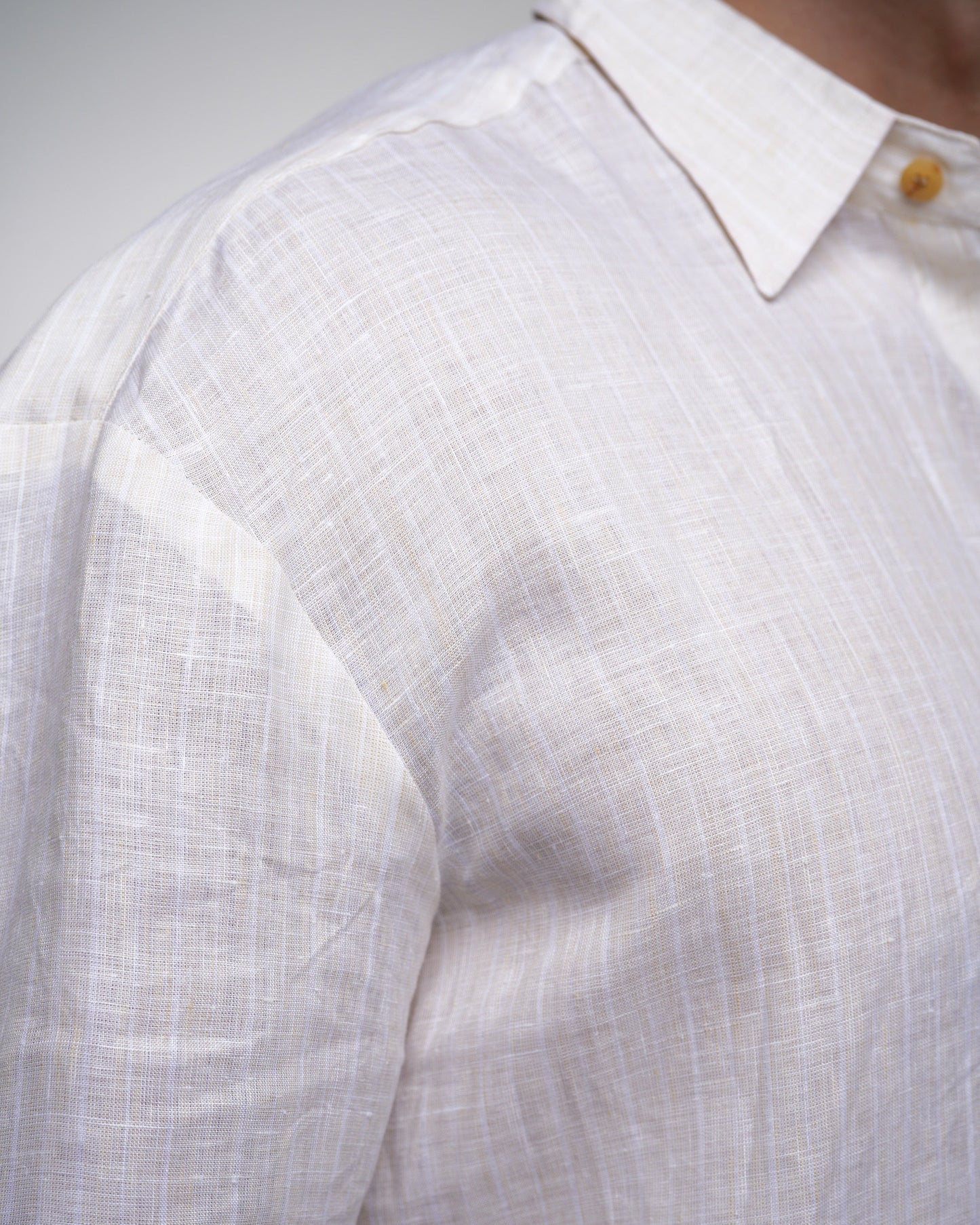 The Capri Shirt in Pinstripe Beige — Coming Soon